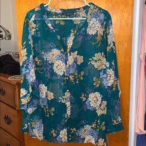 2x Sheer Floral Top